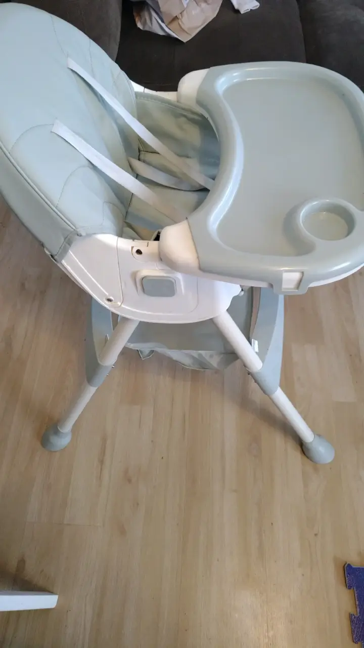 Silla alta para bebé gris - 2
