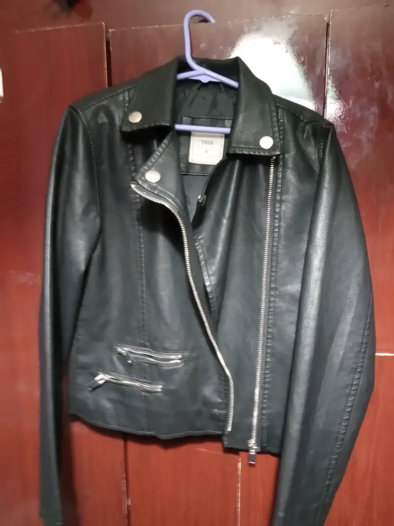 Chaqueta ecocuero negro niña - 1