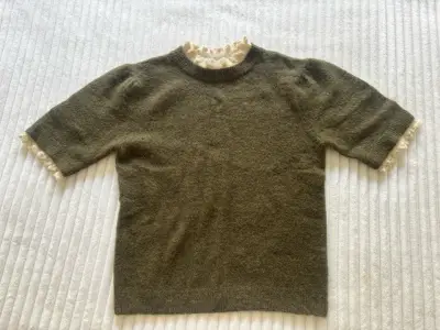 Polera Zara lanilla verde con encaje - miniatura 1