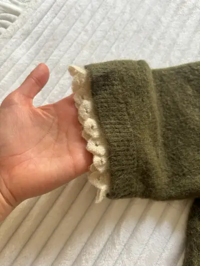 Polera Zara lanilla verde con encaje - miniatura 3