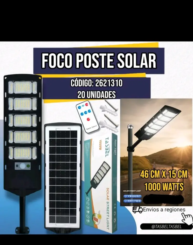 Foco poste solar 1000W