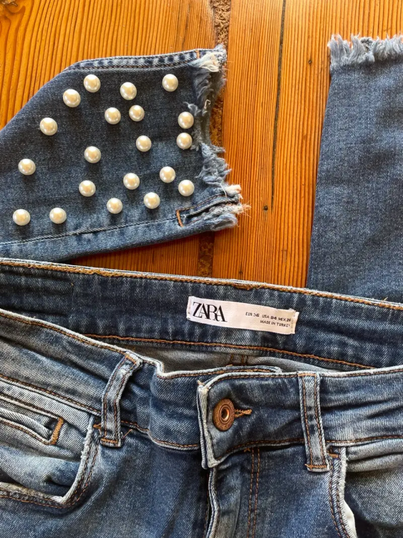 Jeans Zara con perlas 36 - 6