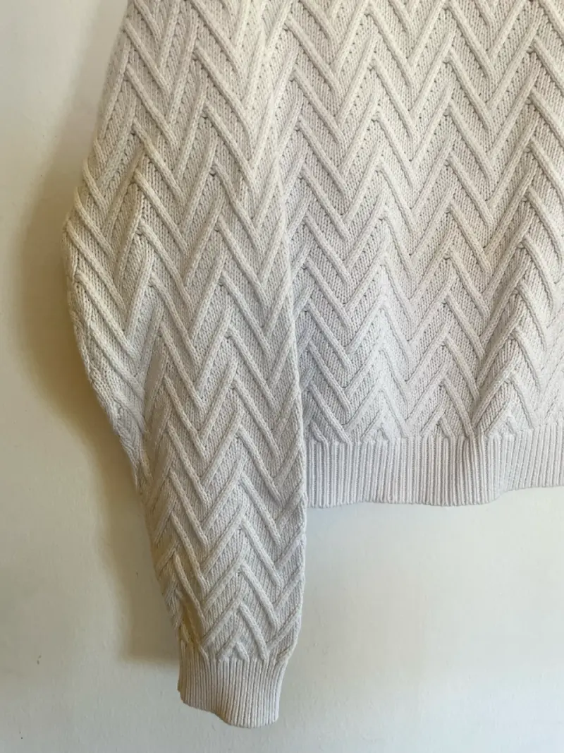 Suéter blanco tejido Chevron - 6