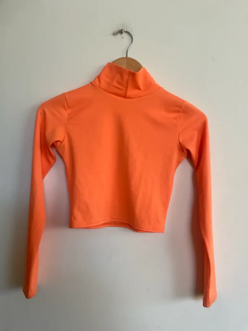 Polera cuello alto naranja - 6