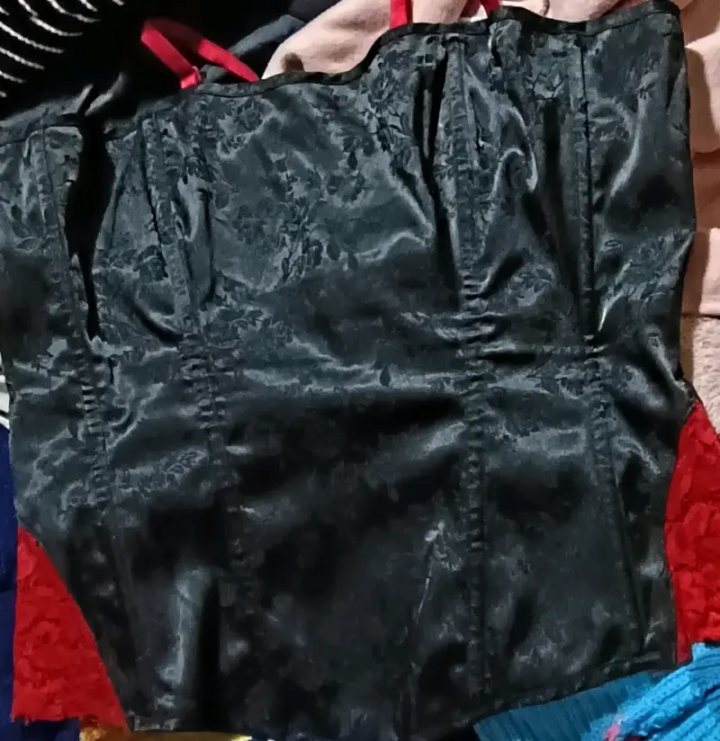 Corset negro floral