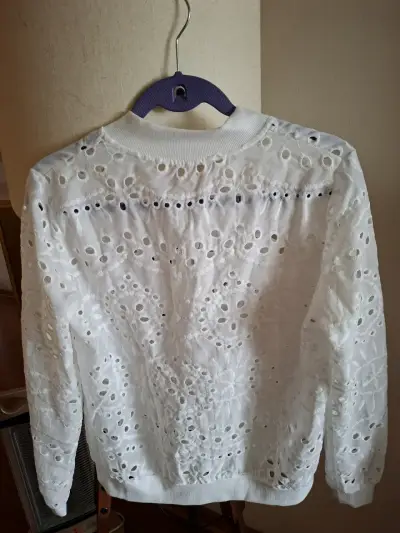 Chaqueta blanca calada - miniatura 2