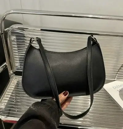 Cartera de cuero negra elegante - miniatura 1