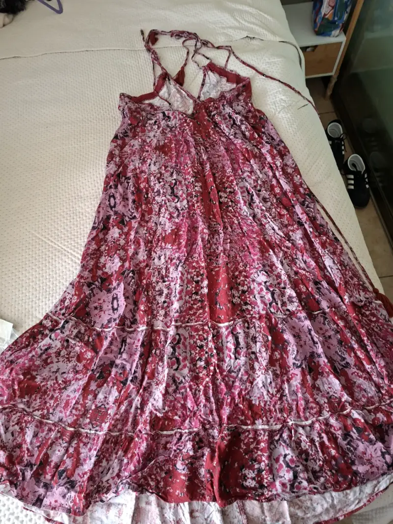 Vestido largo rojo estampado - 2