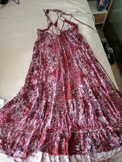 Vestido largo rojo estampado - miniatura 2