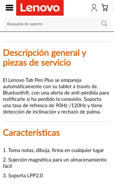 Lápiz táctil gris Lenovo Tab Pen Plus - miniatura 3