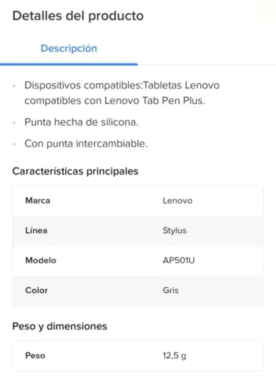 Lápiz táctil gris Lenovo Tab Pen Plus - miniatura 5