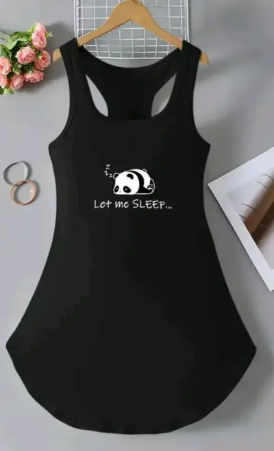 Camiseta de dormir negro con panda talla S-XS - miniatura 3