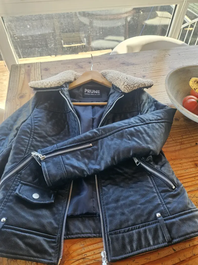 Chaqueta de cuero negra Prüne - 3