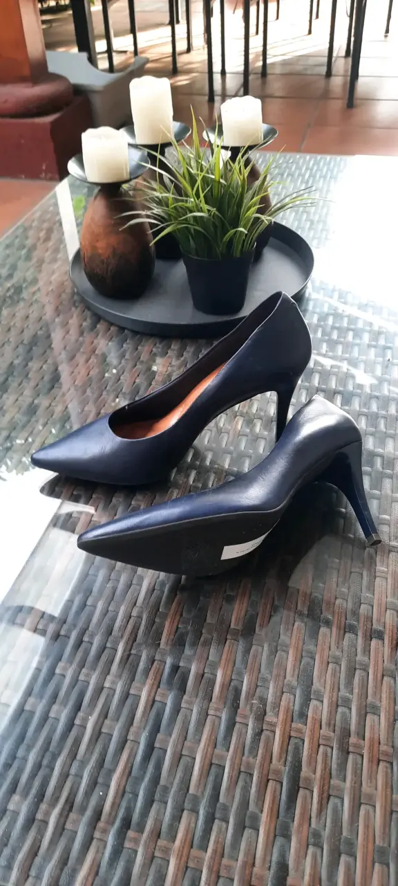Zapatos de taco azul elegante - 2