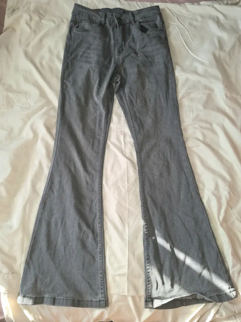 Pantalones flare grises - 1
