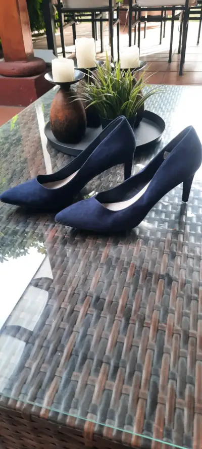 Zapatos tacón azul oscuro - miniatura 2
