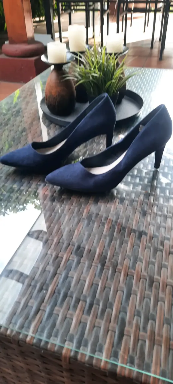 Zapatos tacón azul oscuro - 3