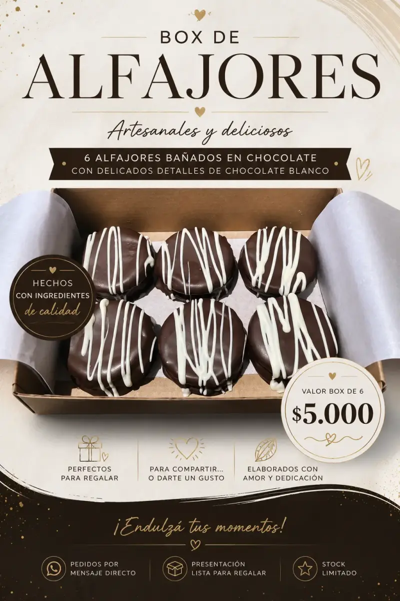 Caja de alfajores artesanales