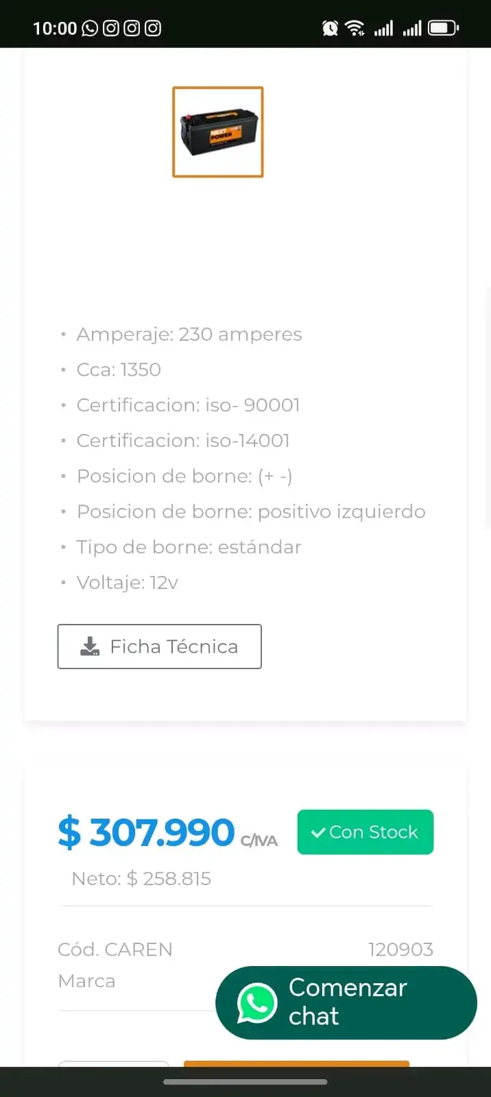 Batería Next Power 230Ah 1350CCA - 2
