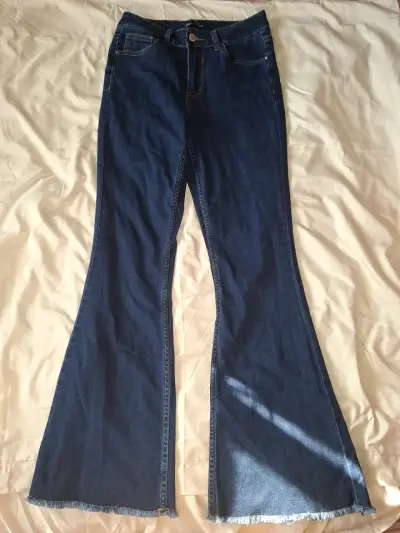 Jeans flare azul oscuro - miniatura 1