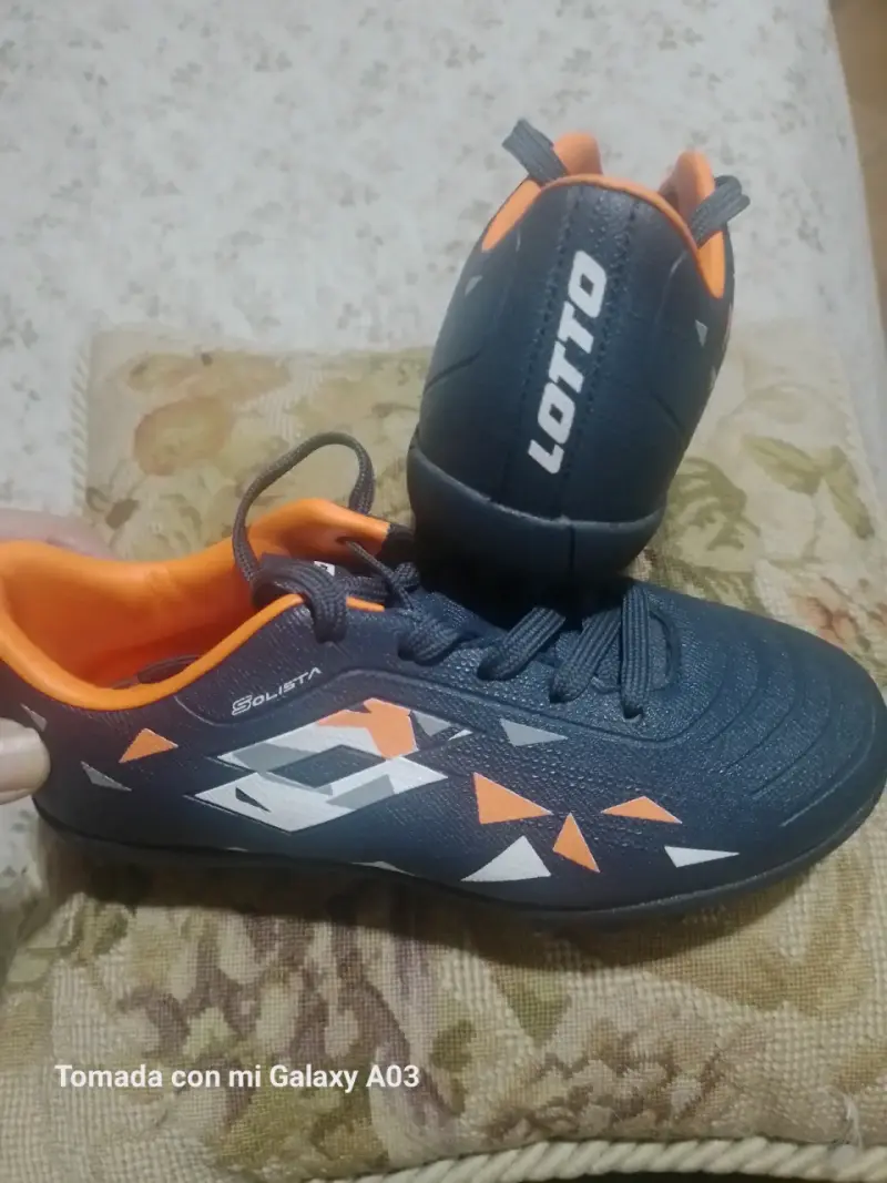 Zapatillas niño talla 30 deportivas azul y naranja
