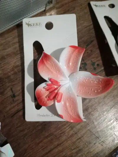 Broche flor roja y morada y otros colores - miniatura 1