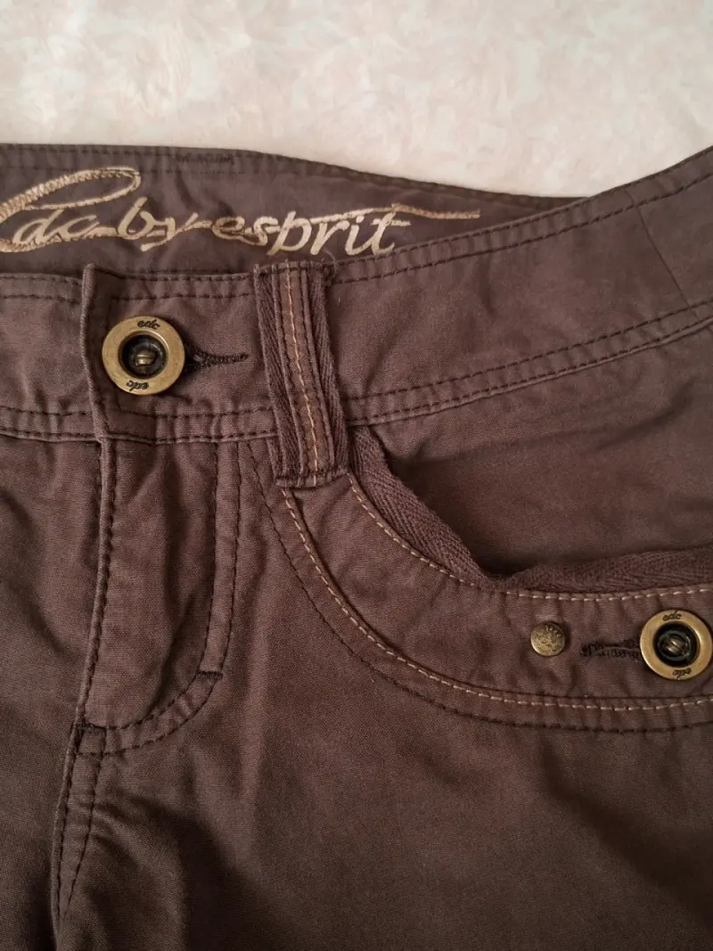 Pantalones café tiro bajo - 4