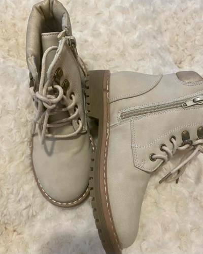 Botas beige con cierre lateral - miniatura 1