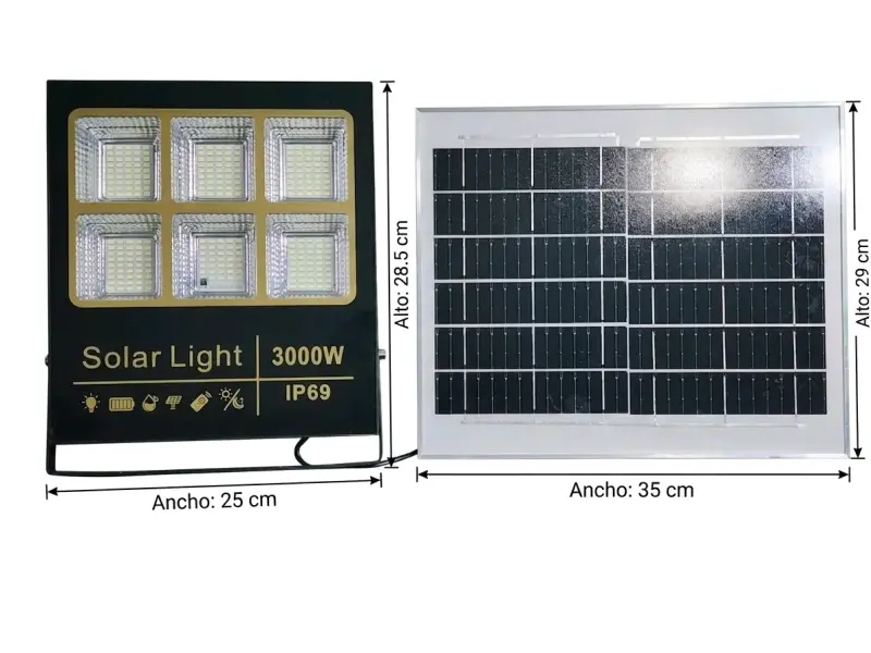 Luz solar 3000W con panel - 2