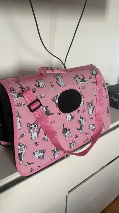 Transportín rosa para gatos - miniatura 1