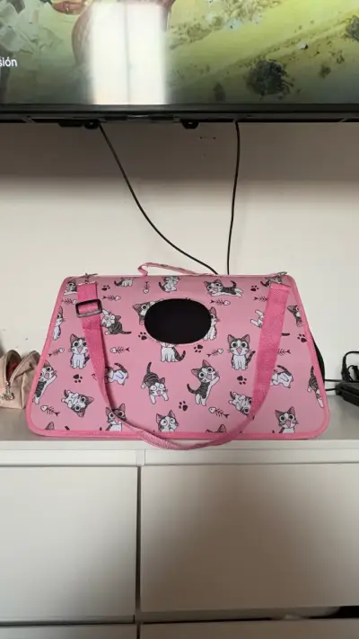 Transportín rosa para gatos - miniatura 2