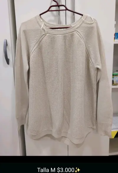 Suéter beige de punto talla M - miniatura 1