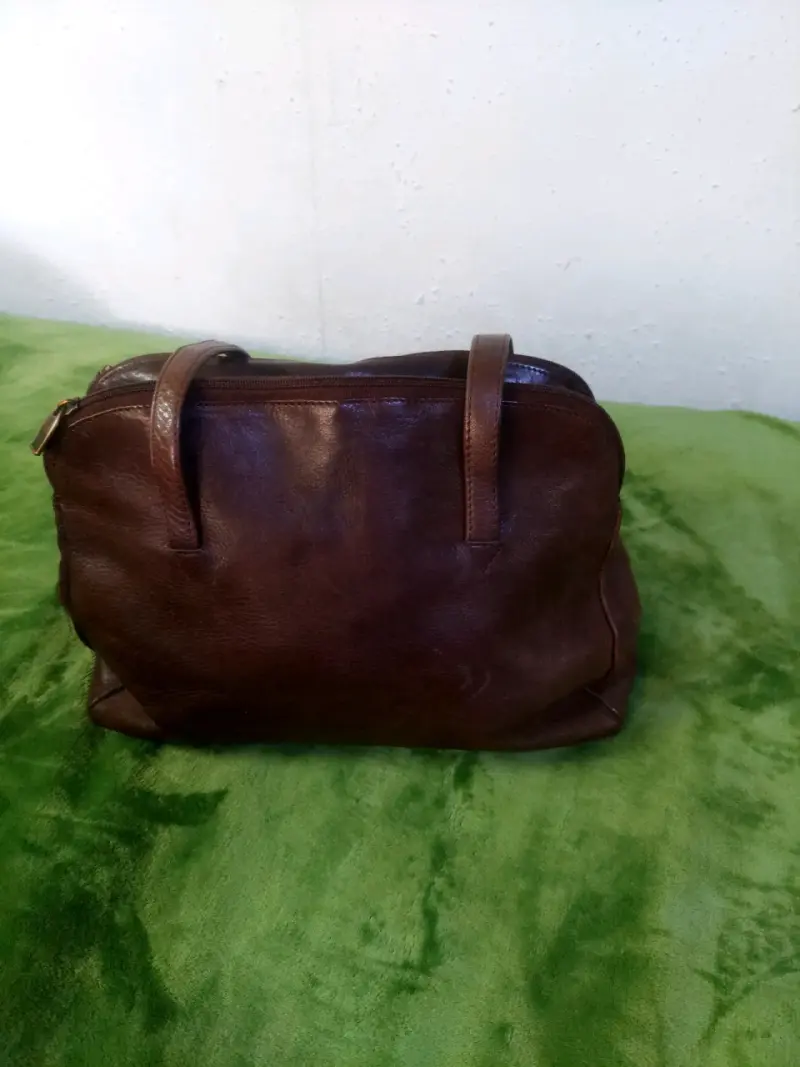 Cartera de cuero marrón - 4