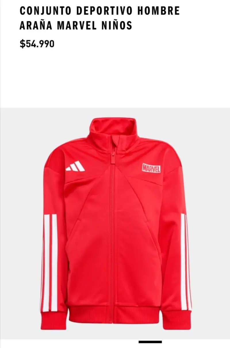 Conjunto deportivo niño Adidas X Marvel rojo - 1