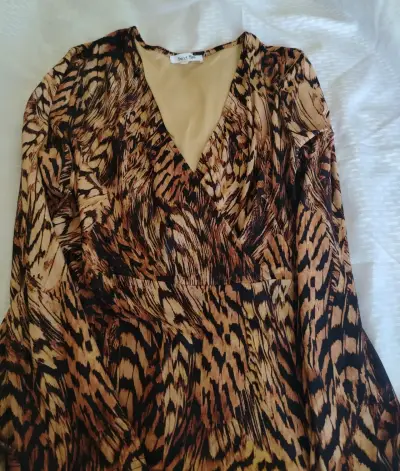 Vestido largo estampado animal print - miniatura 2