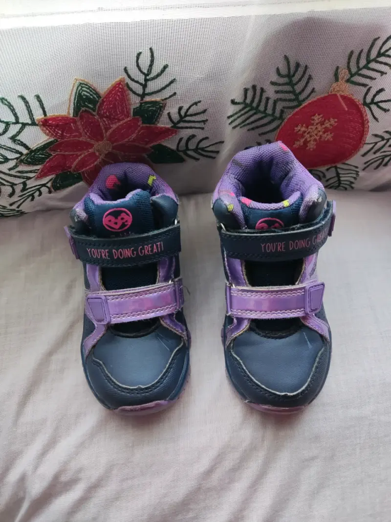 Zapatillas infantil azul con morado - 1