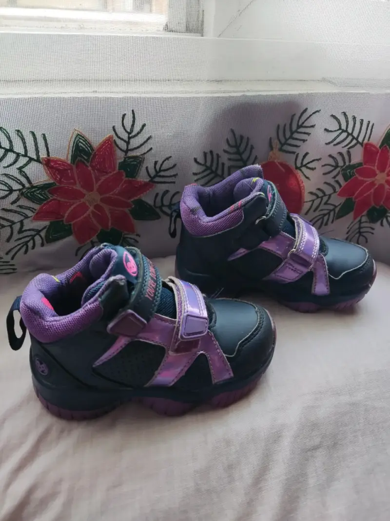 Zapatillas infantil azul con morado - 3