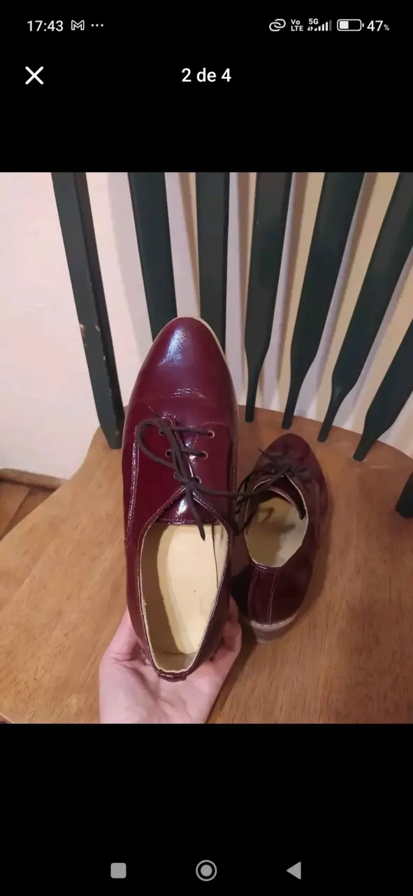 Zapatos de cuero burdeos - 1
