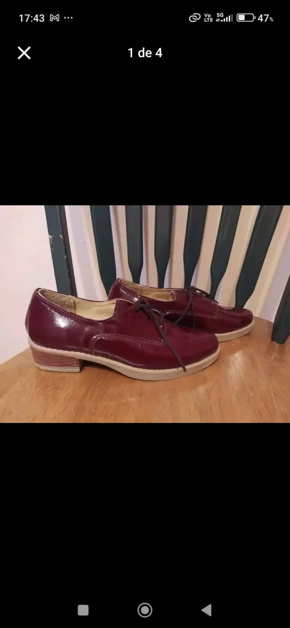 Zapatos de cuero burdeos - 2