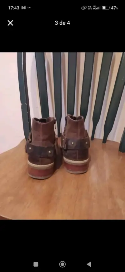 Botines marrones de cuero con tachas - miniatura 2