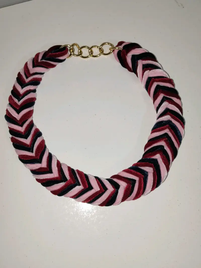 Collar tejido trenzado colores - 1