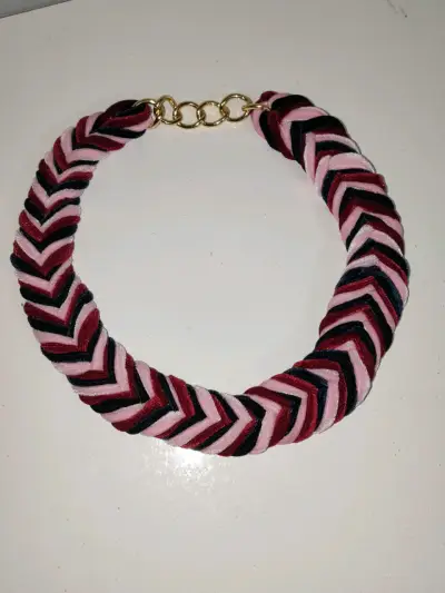 Collar tejido trenzado colores - miniatura 1