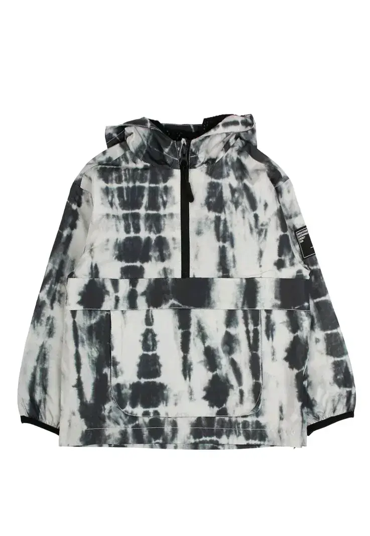 Cortaviento tie-dye blanco y negro