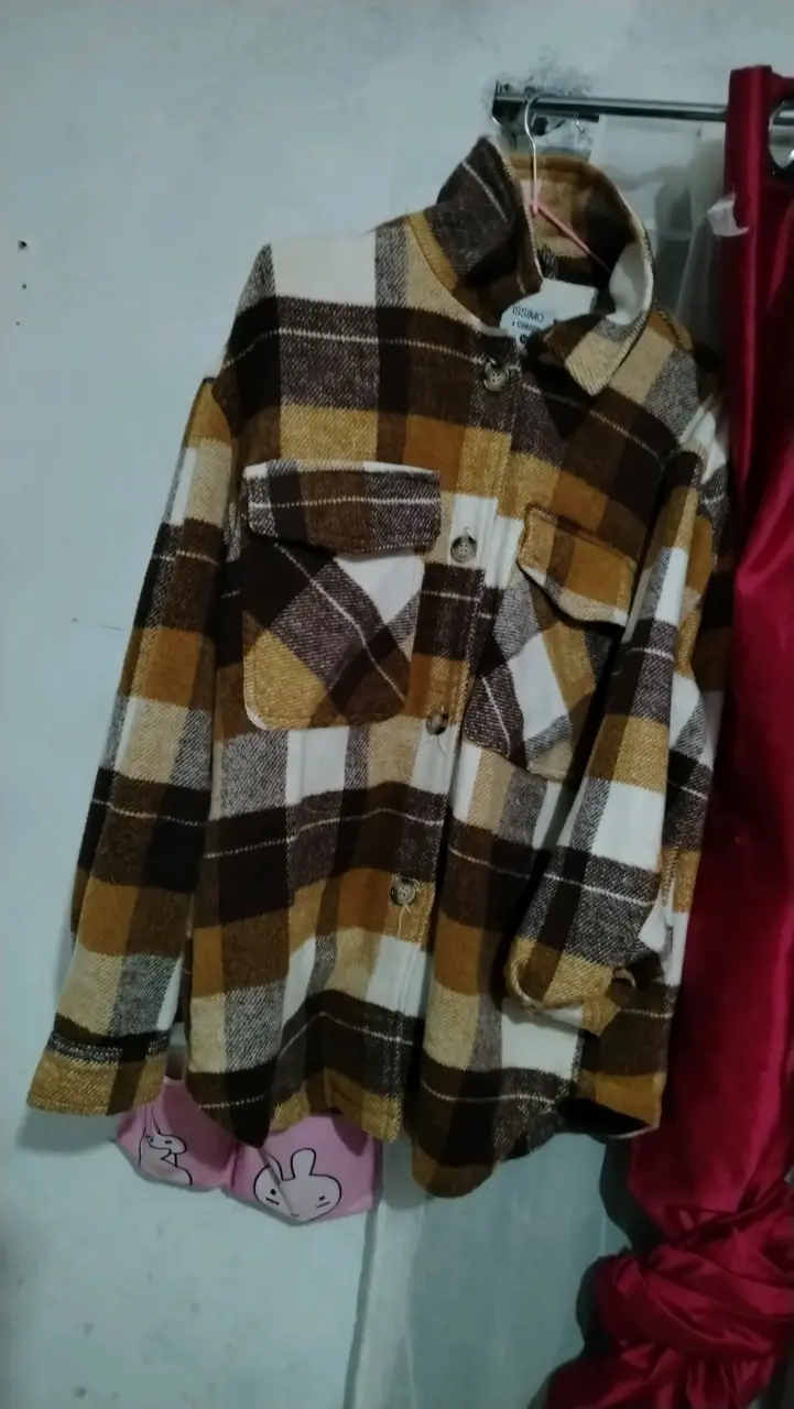 Camisa de franela cuadros marrón