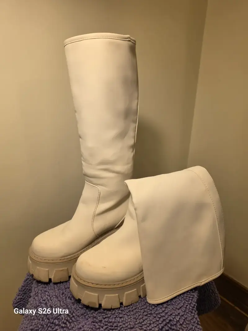 Botas largas blancas con plataforma