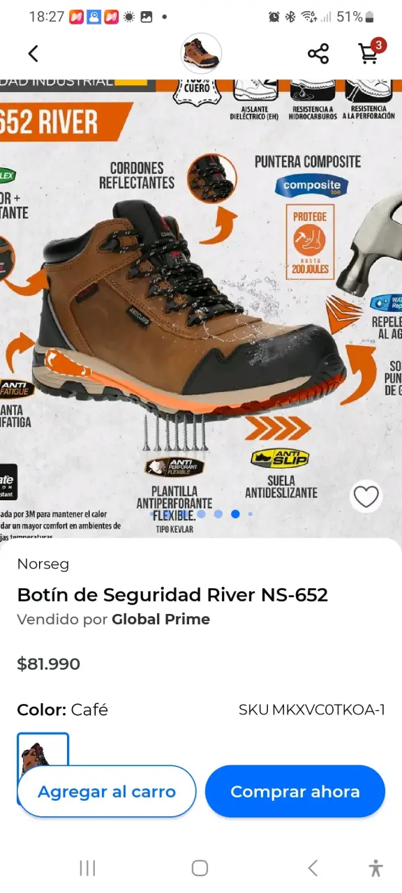 Botín de Seguridad Norseg Café - 1