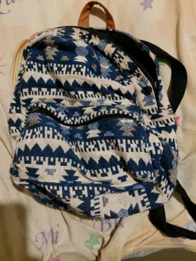 Mochila azul étnica - miniatura 1
