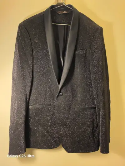 Blazer negro brillante Zara Man - miniatura 1