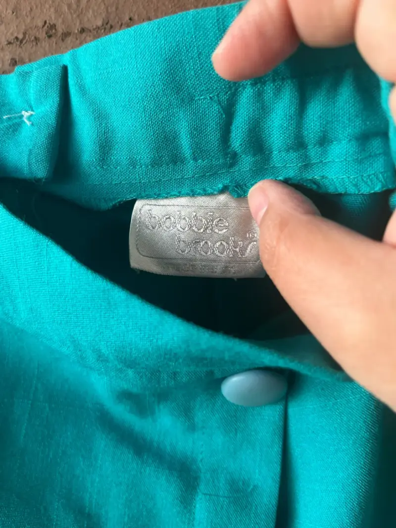 Falda lápiz turquesa botones S - 3