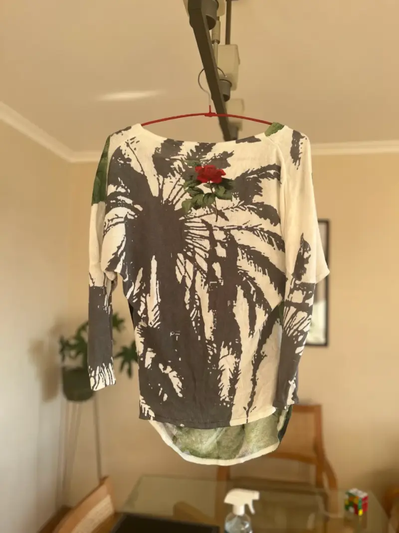 Polera estampada con flor S - 4